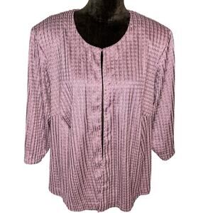 Alex Evenings Women's Plus Sz 2X Purple with Silver Open front Jacket Blazer LS
